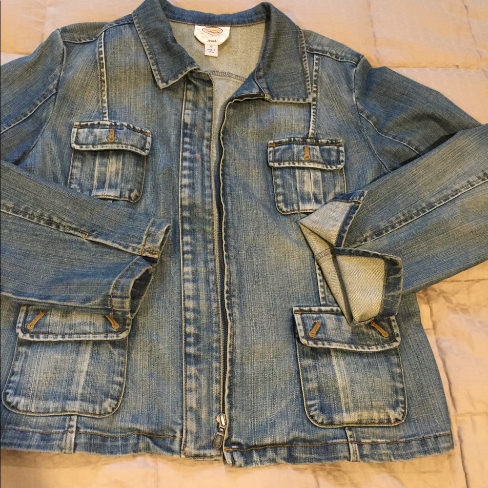 Talbots denim Jean jacket size 14 stretch